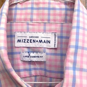 Mizzen + Main Pink and Blue Dress shirt L
